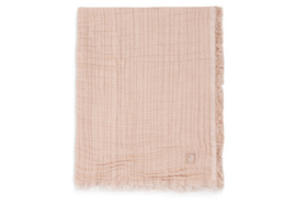 Jollein deken wieg 120x120cm Fringe Moonstone/Ivory GOTS