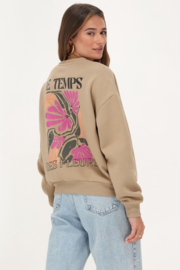 My Jewellery beige sweater met multikleur ''Le temps''