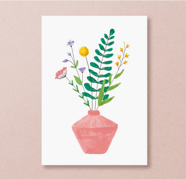 studio kuukeluus ansichtkaart veldbloemen