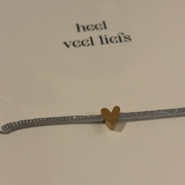 Zusss mooimakers touwarmband hartje zand