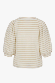 zusss pofmouw top gestreept jersey off white / ecru