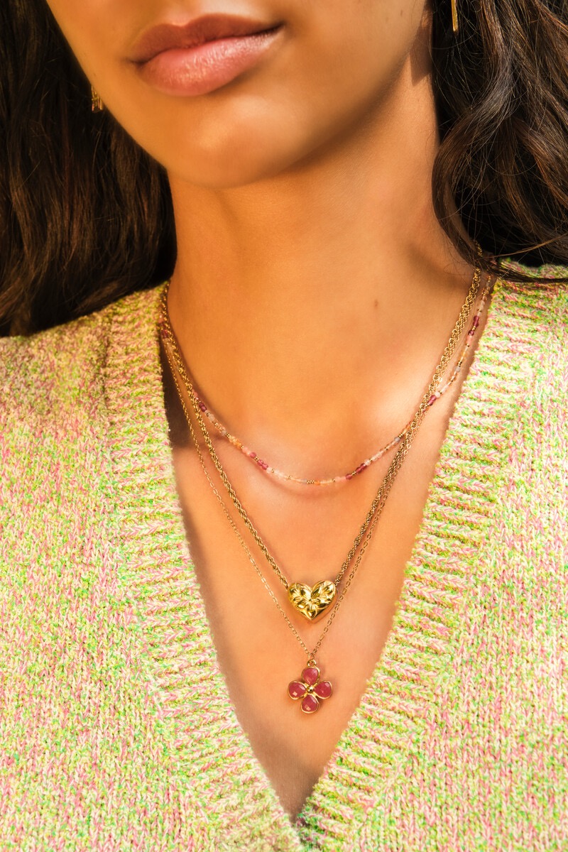 My Jewellery Botanical ketting met roze klaver