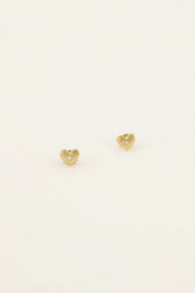 My Jewellery oorbellen | studs hart met middelpunt goud