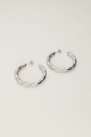 My Jewellery oorbellen chunky twist hoops zilver