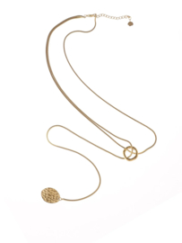 rose en camellia ketting met druppel
