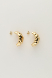 My Jewellery oorbellen | druppel met ribbels groot goud