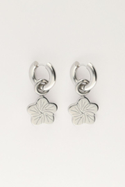 My Jewellery oorbellen | art oorringen met bloem goud