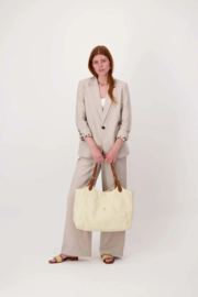 zusss love tote bag met leren details raspberry