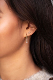My jewellery Universe oorringen met drie steentjes goud