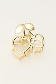 my jewellery gouden haarclip kersen