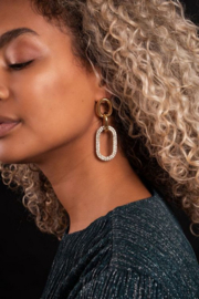 My Jewellery oorhangers met schakels & strass | goud*