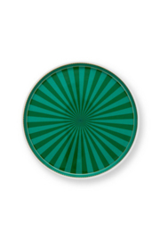 Pip studio Mini Cake Tray o/f Love Birds Stripes Emerald-Green 24cm