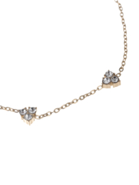 rose en camellia armband met strass driehoekjes