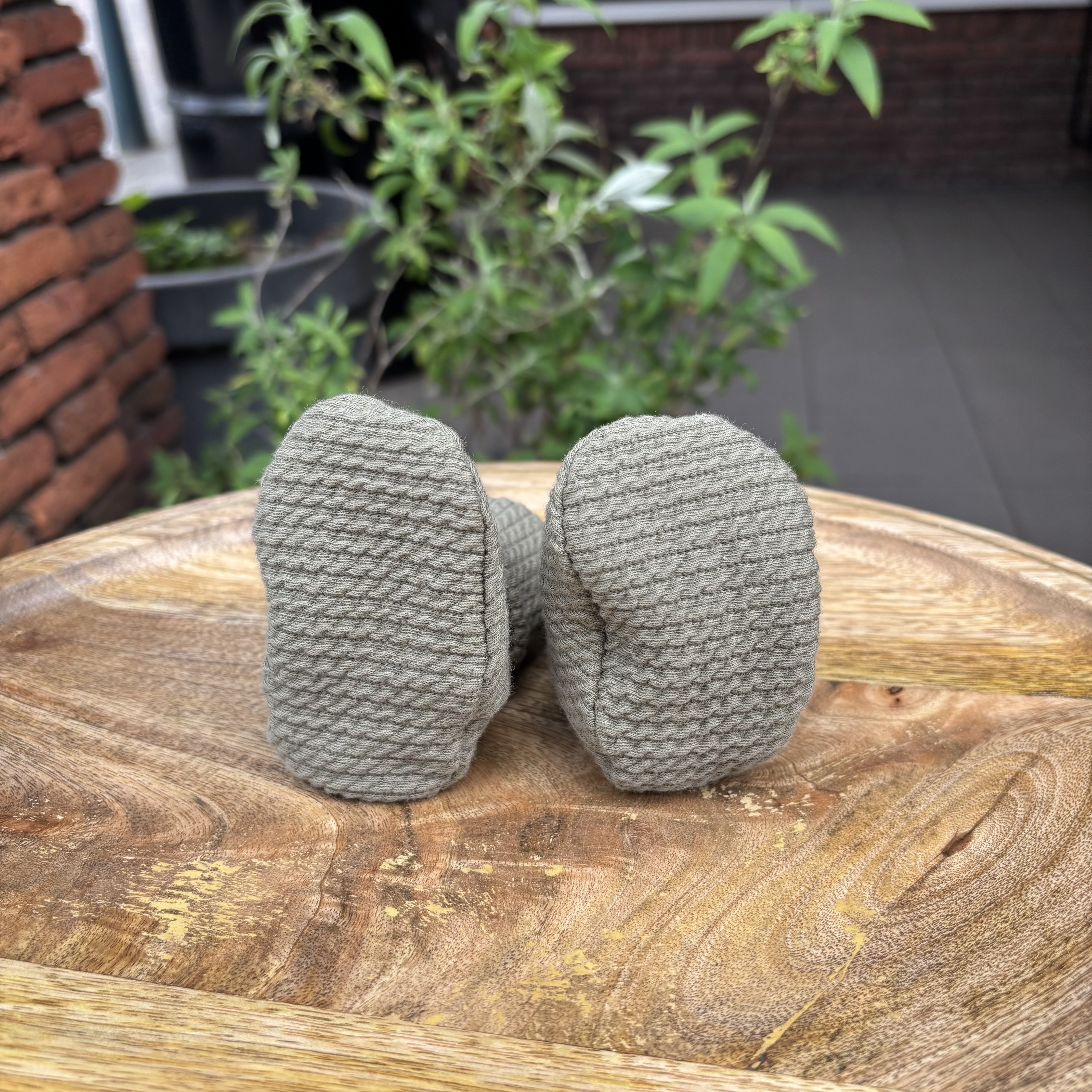 Petite Jenni mousseline slofjes olijf groen