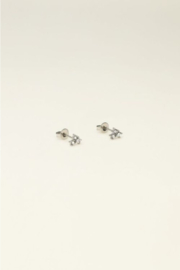 My Jewellery oorbellen Universe studs met vierkante gekleurde steentjes zilver