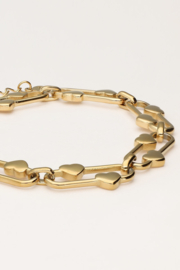 My jewellery armband ovaal met hartjes goud