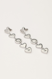 My Jewellery oorbellen met chunky hartjes zilver