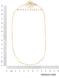 rose en camellia ketting met staafjes platte sluiting