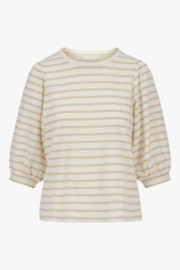 zusss pofmouw top gestreept jersey off white / ecru