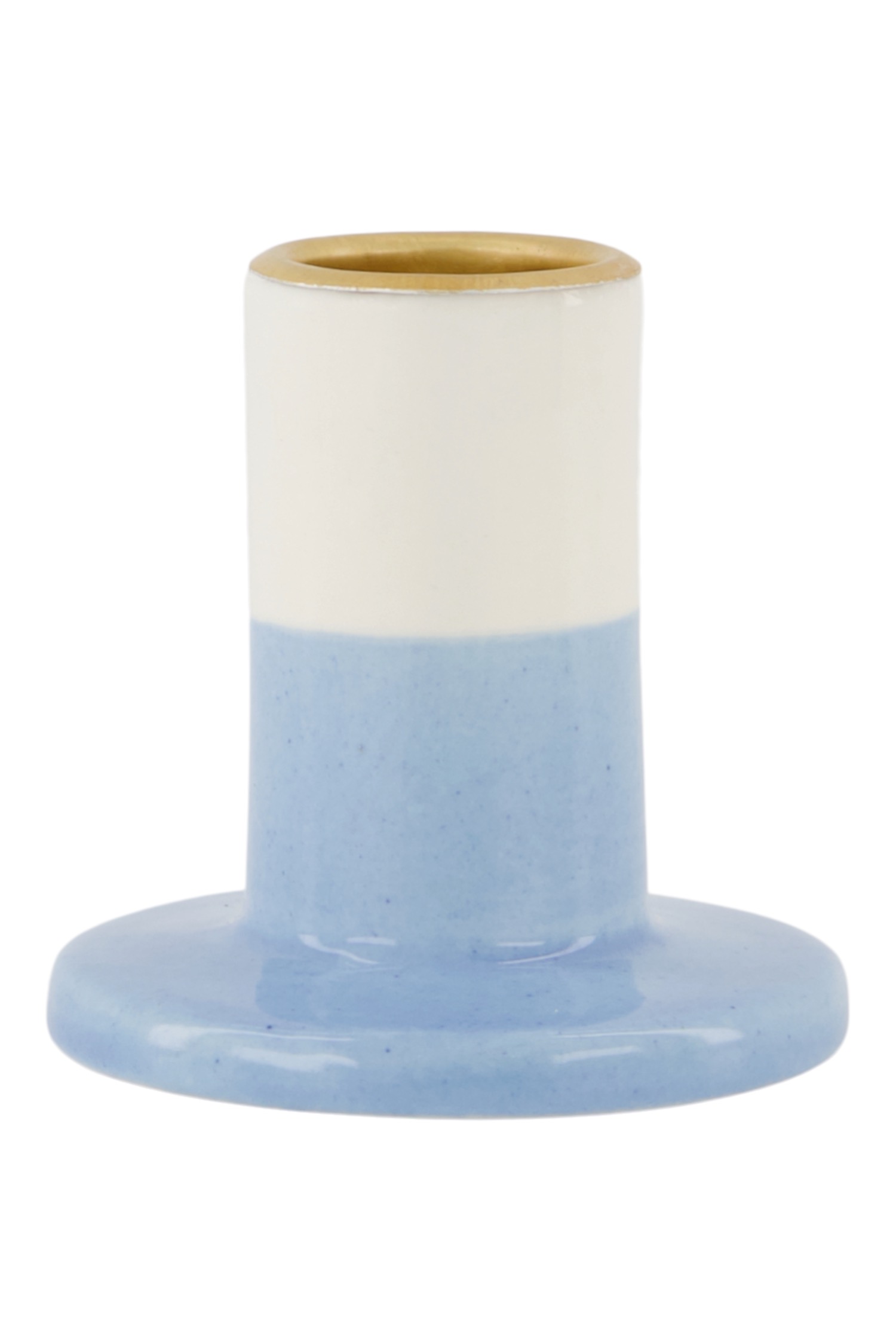 zusss kandelaar keramiek s wit/blauw