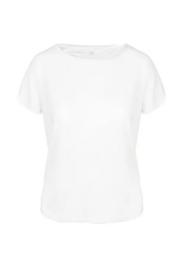 Zusss T-shirt boothals van linnen | off white.