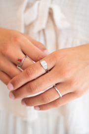 My jewellery verstelbare ring met  hartjes zilver