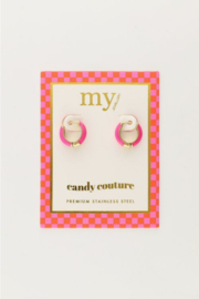 My Jewellery oorbellen candy oorringen roze met goud