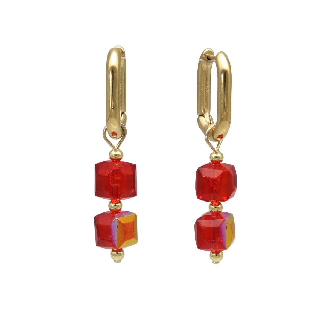 camps & camps oorbellen Glass Bead Siam