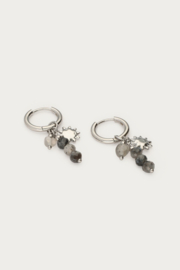 My Jewellery Oorringen met grijze kralen en zon
