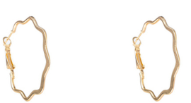 Go Dutch Label oorbellen cloudy hoop - 40 mm - 14k