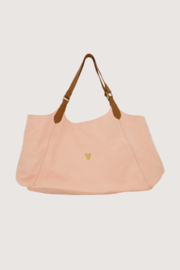 zusss love tote bag met leren details crispy pink