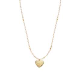 biba ketting crystal beige met bedel hartje