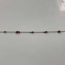 My jewellery armband gekleurde kralen goud