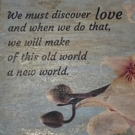 cottoncounts houten onderzetter | "discover love"