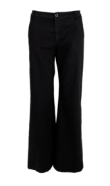 black colour box canvas stretch pant | zwart