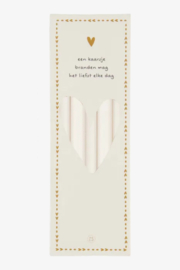 Zusss doosje met 10 smalle kaarsjes off white