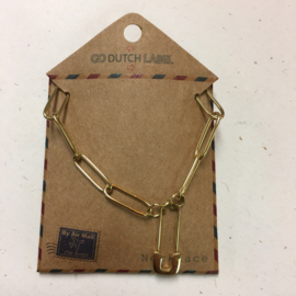 Go Dutch Label ketting | paperclip goud.