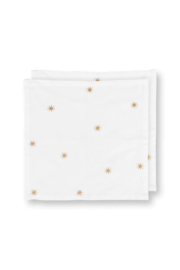 Pip Studio Set/2 Servetten Borduursel Sterren Goud 40x40cm