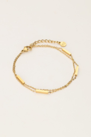 My Jewellery armband dubbel staafjes goud