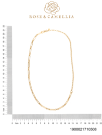 rose en camellia ketting dubbele schakel platte sluiting