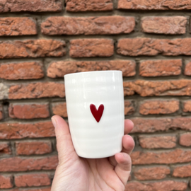 Zusss koffie mok wit met rood hartje