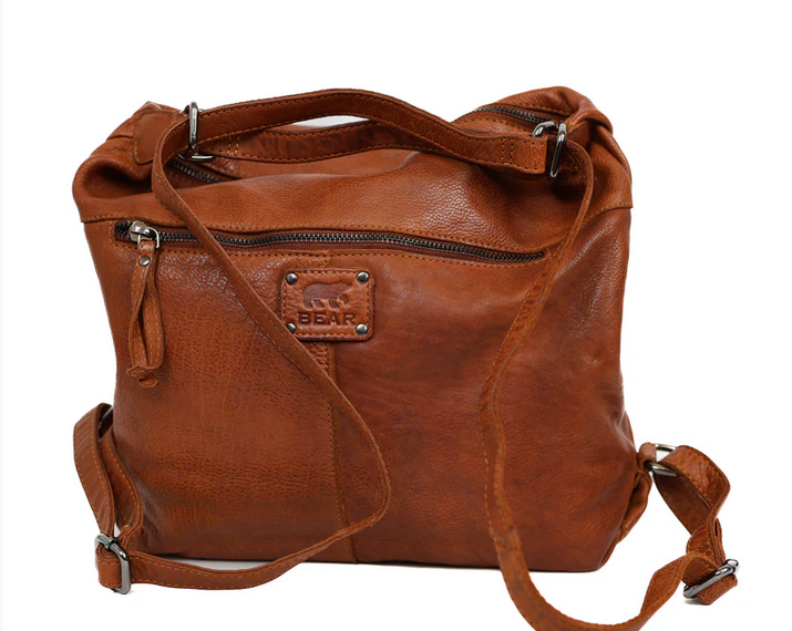 Bear Design schoudertas/rugtas 'Veerle' cognac
