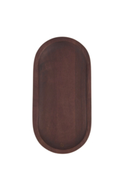 zusss ovalen stylingbord hout 30x15x4cm | walnootbruin