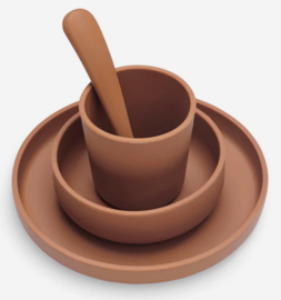 jollein siliconen kinderserviesset | caramel