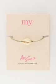 My Jewellery armband | art gouden koord armband met schelp