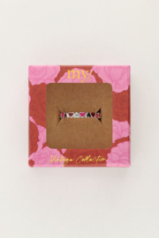 My jewellery verstelbare ring met roze & rode hartjes zilver