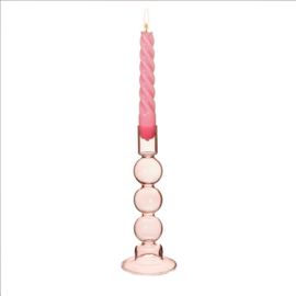 sass & belle glazen bubbel kandelaar | roze