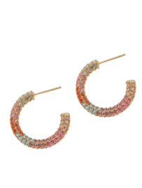 rose en camellia oorbellen strass gekleurd