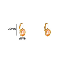 Go Dutch Label oorbellen French hook oval - 14K + peach