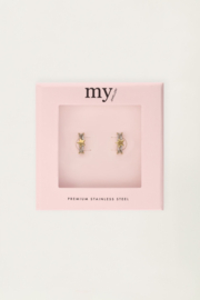 My jewellery oorbellen studs ster met strass goud
